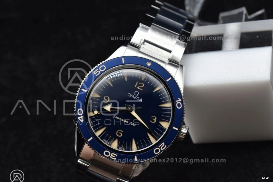 VSF Edition Bracelet A8912 1:1 On 300 SS Clone Seamaster Blue Best Heritage Super Dial 1226